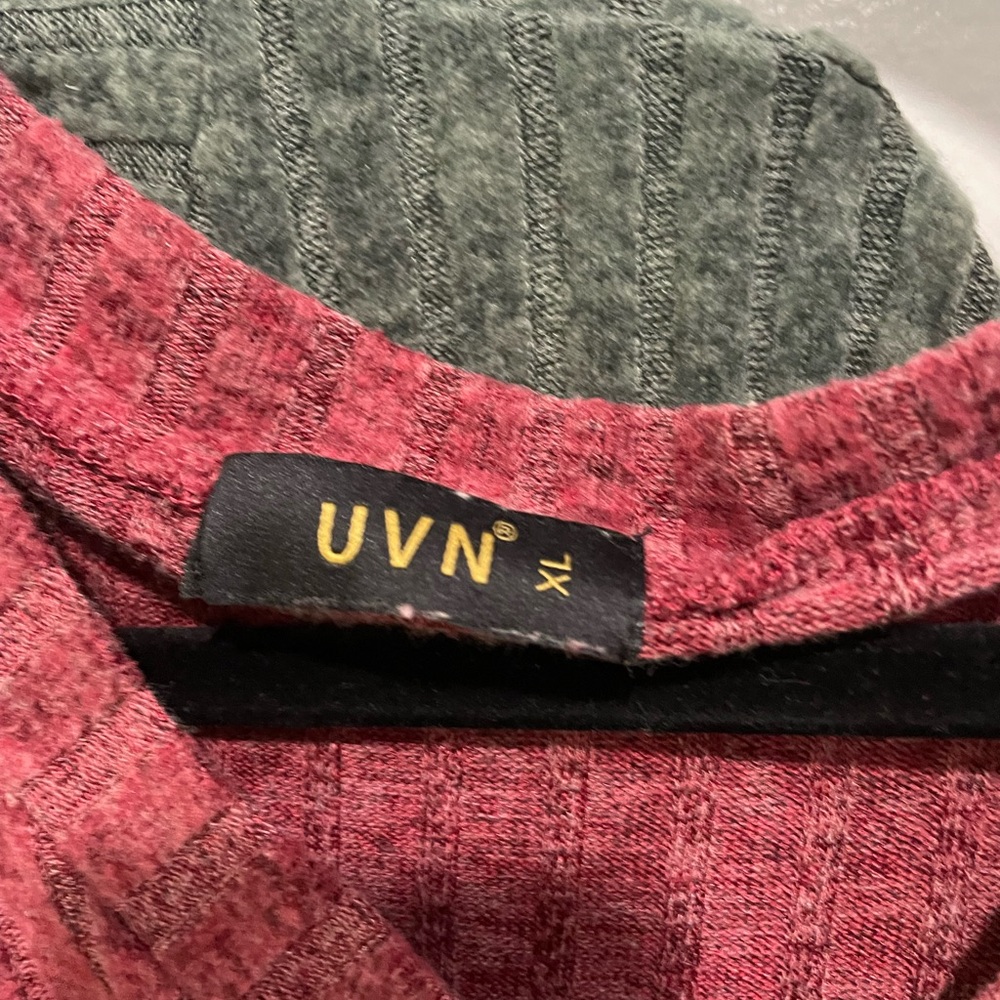 Red Ribbed Long Sleeve Top - Picture 4 of 4